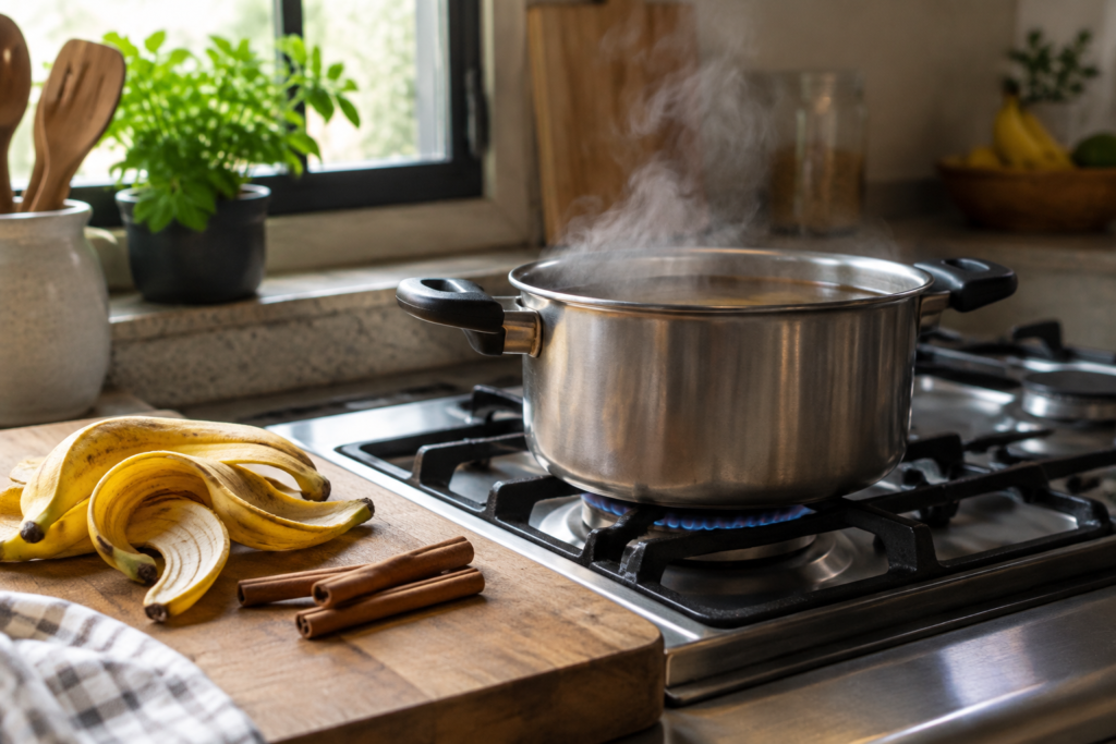 Casca de banana com canela pode ajudar a disfarçar cheiro de fritura