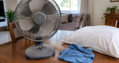 Poeira nas pás pode reduzir o vento e aumentar ruídos do ventilador