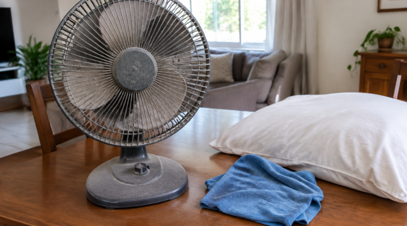 Poeira nas pás pode reduzir o vento e aumentar ruídos do ventilador