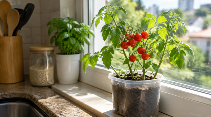 Tomate-cereja pode ser cultivado em pote de iogurte, diz publicação